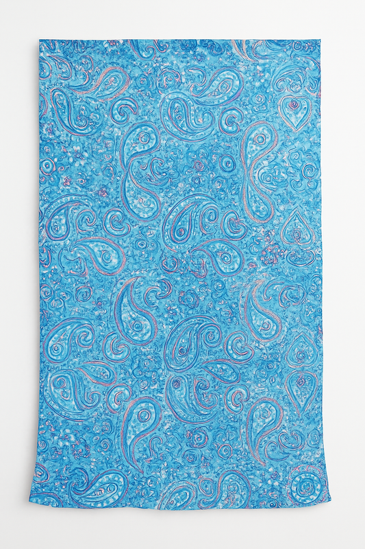 Vibrant Blue with Touch of Pink Scarf 200 X 70 CM