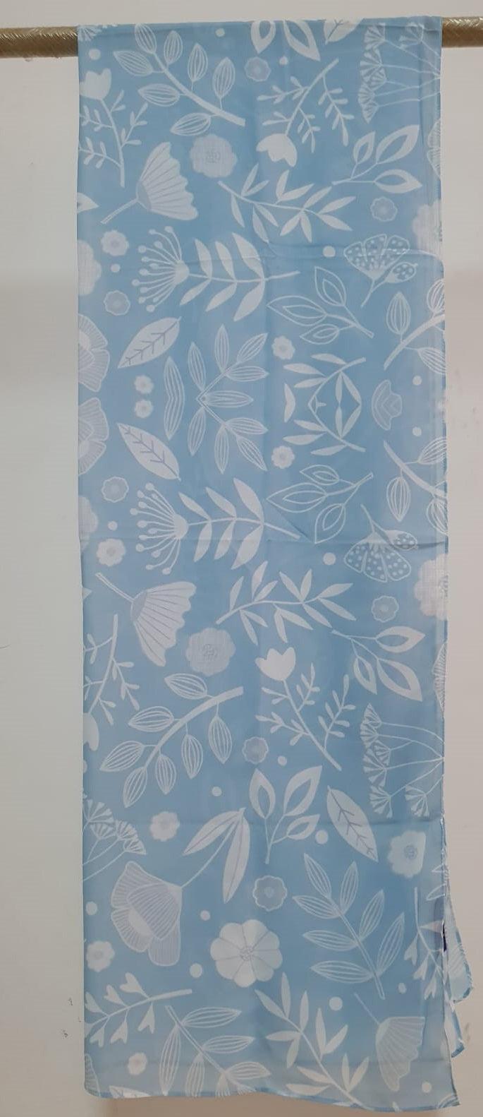 Light blue and white Scarf 200 X 70 CM