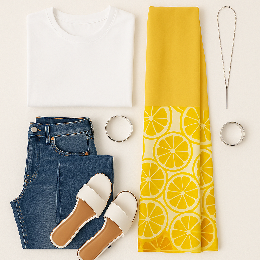 Yellow Lemon Scarf 200 X 70 CM