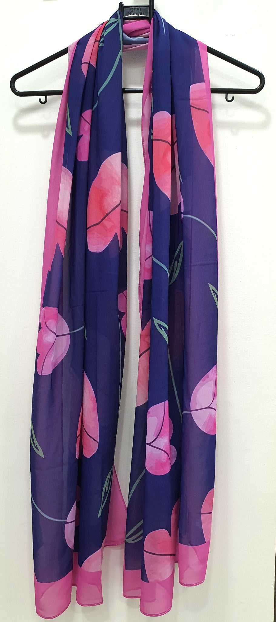 Magenta & Dark Blue Scarf 200 X 70 CM