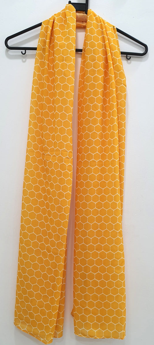 honeycomb Yellow Scarf 200 X 70 CM