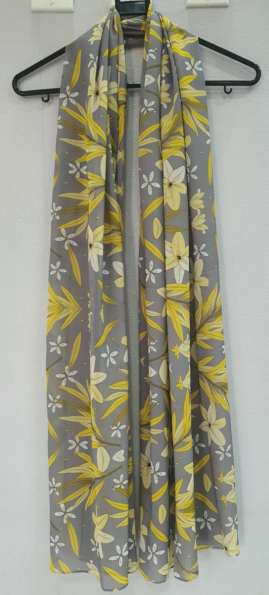 Grey and Yellow Scarf 200 X 70 CM