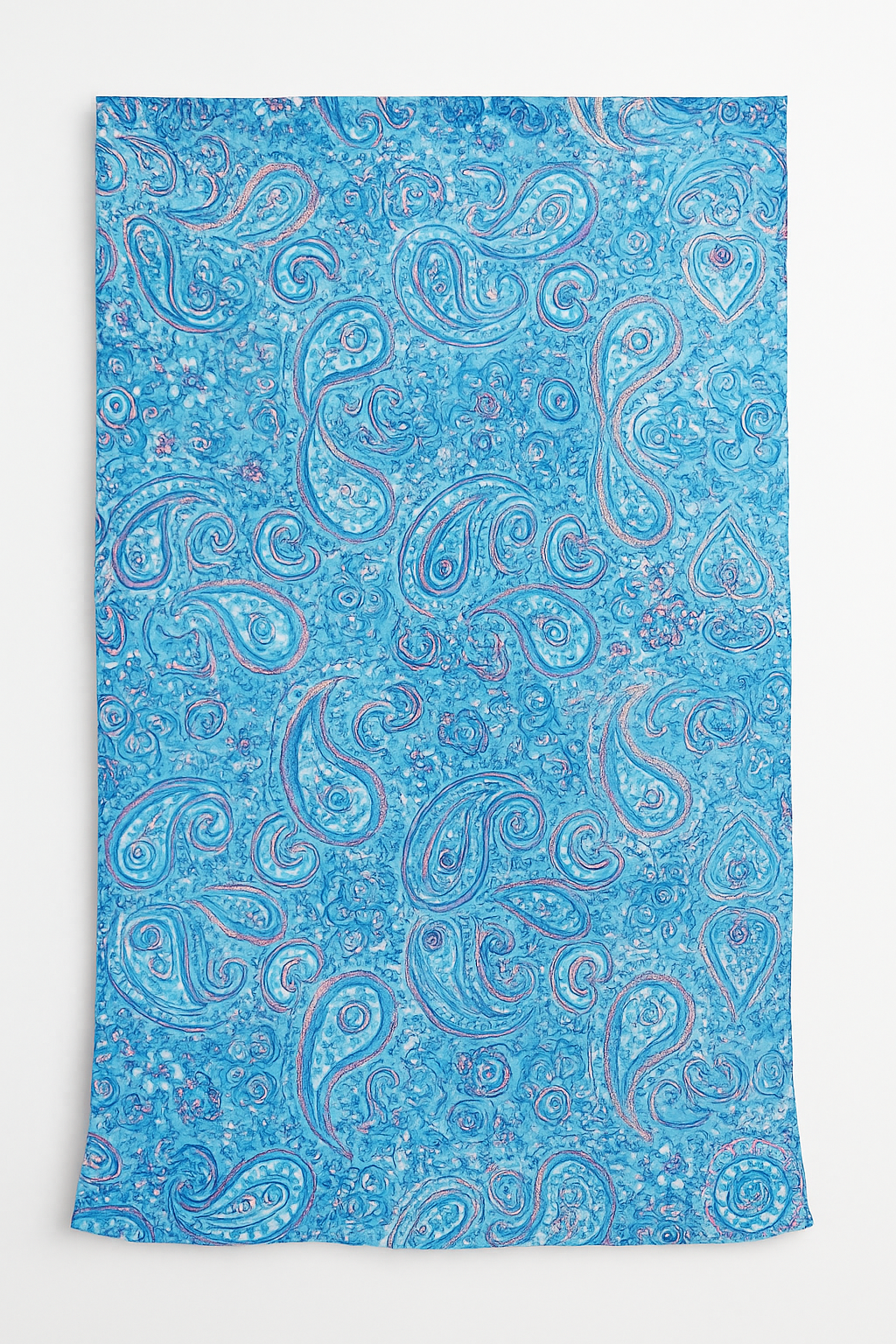 Vibrant Blue with Touch of Pink Scarf 200 X 70 CM