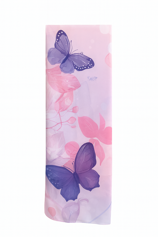 Pink and Purple Butterflies Scarf 200 X 70 CM