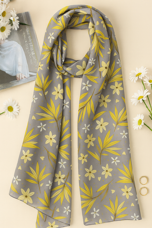 Grey and Yellow Scarf 200 X 70 CM