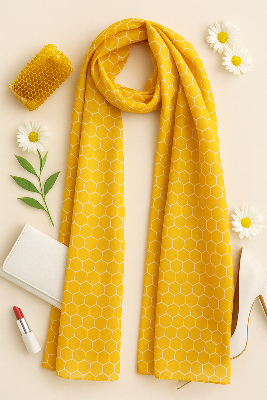 honeycomb Yellow Scarf 200 X 70 CM