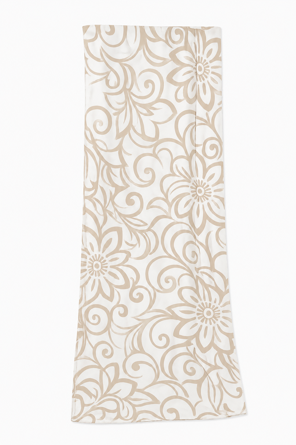 Beige and White Scarf (Hijab) 200 X 70 CM - Soft Chiffon
