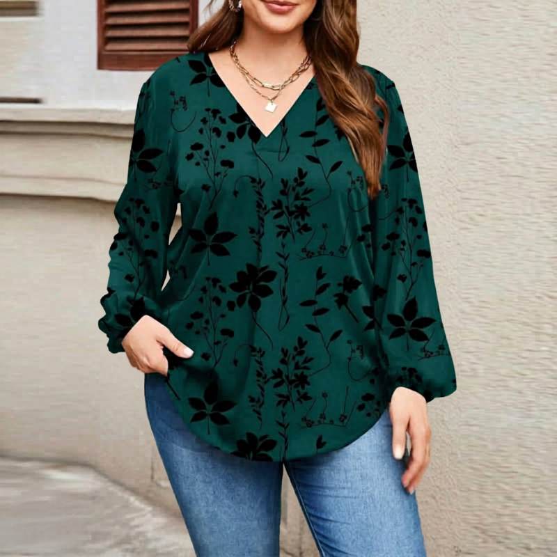 Plus Size - Patterned Blouse