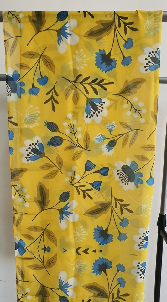 Blue and yellow Scarf 200 X 70 CM