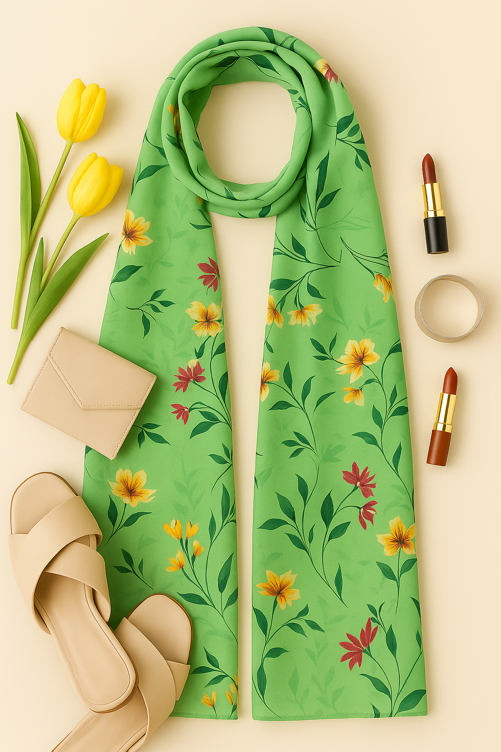 Vibrant Green Scarf 200 X 70 CM