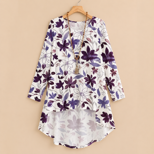 Plus Size - Long patterned Blouse - 7XL