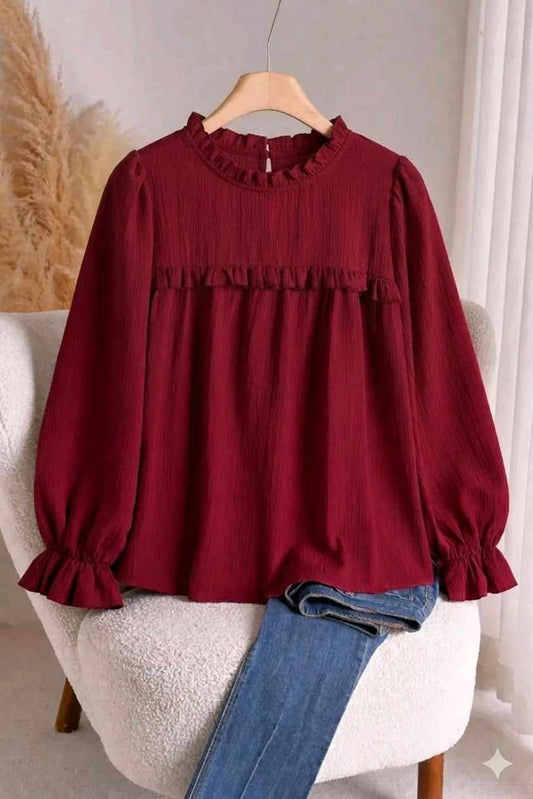Summer Plain Blouse - Ruffles