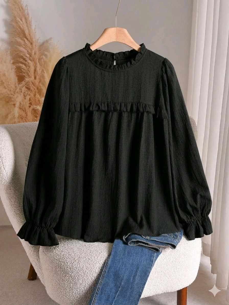 Summer Plain Blouse - Ruffles