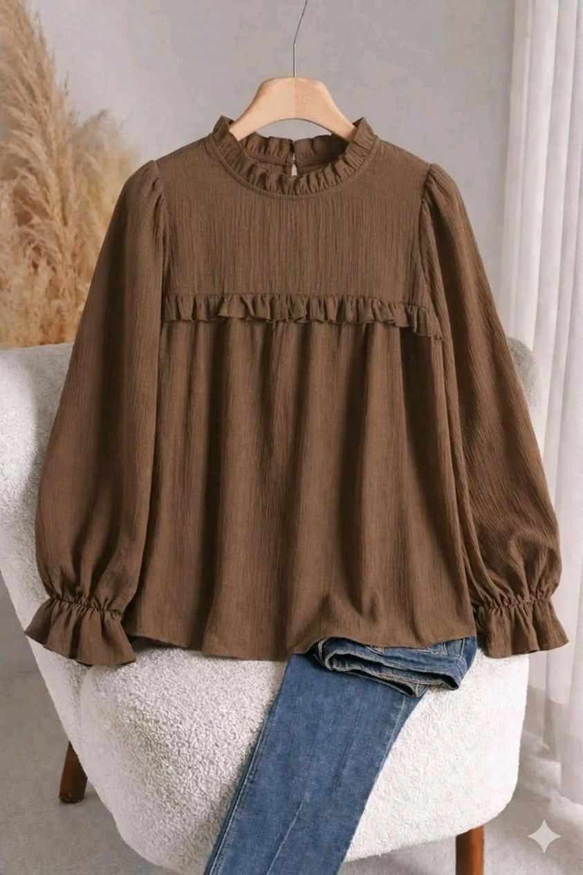 Summer Plain Blouse - Ruffles