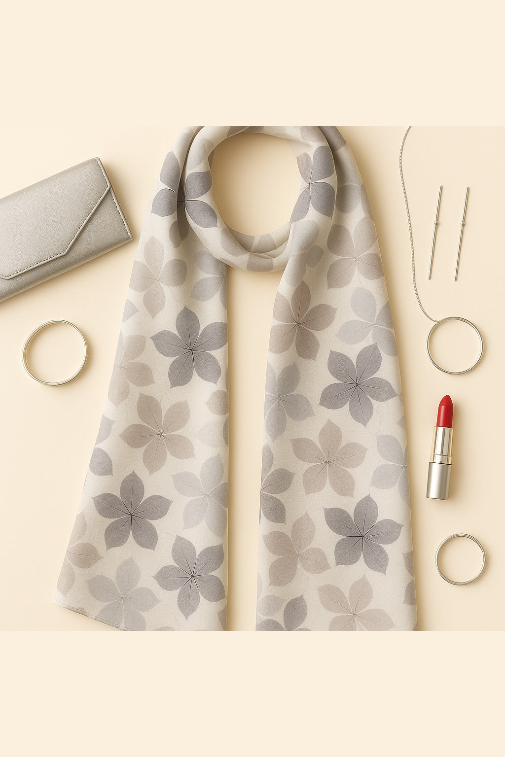 Grey and Beige Scarf 200 X 70 CM